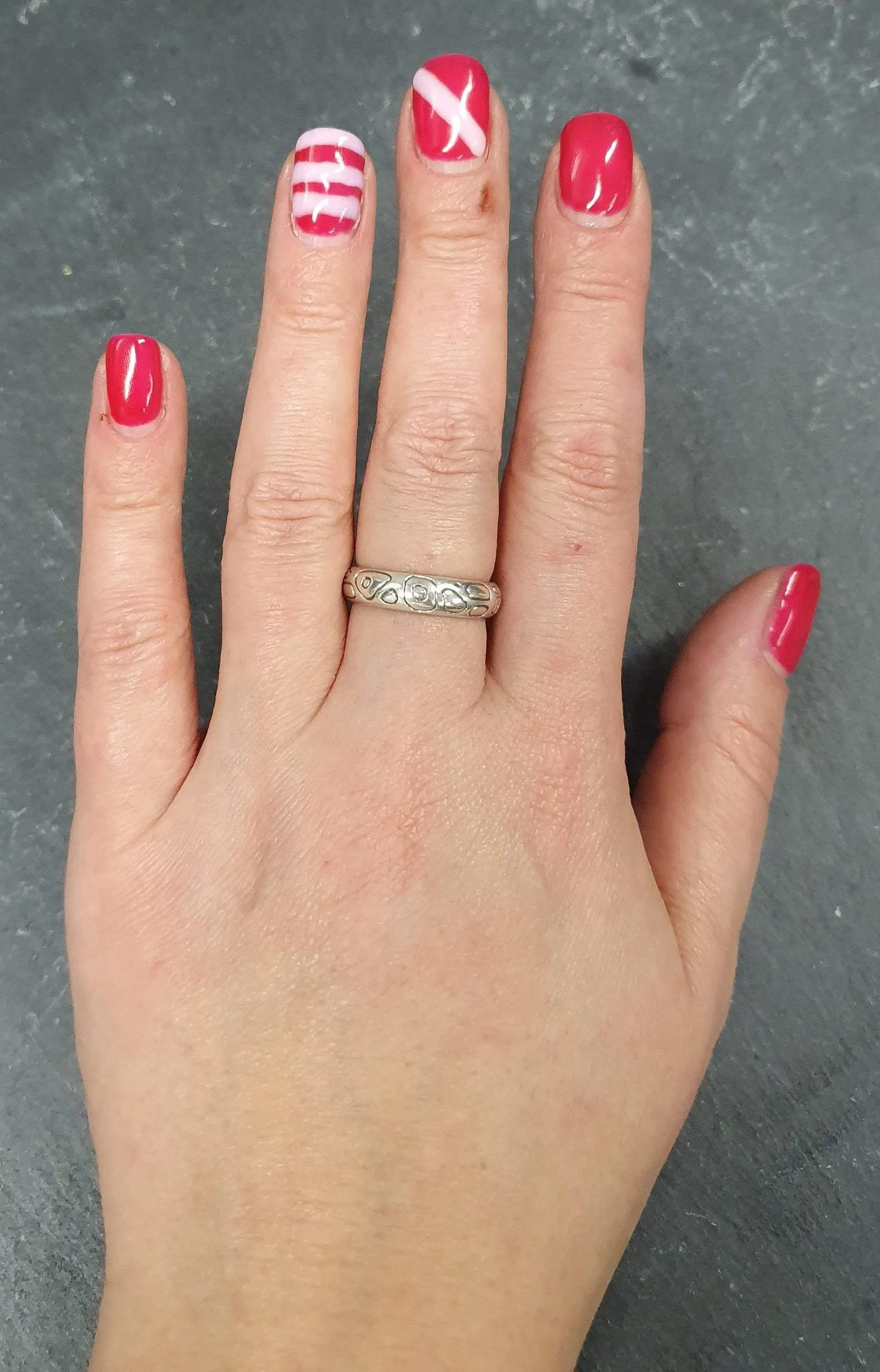 Silver Artistic Ring - Unique Silver Band - Engraved Silver Ring