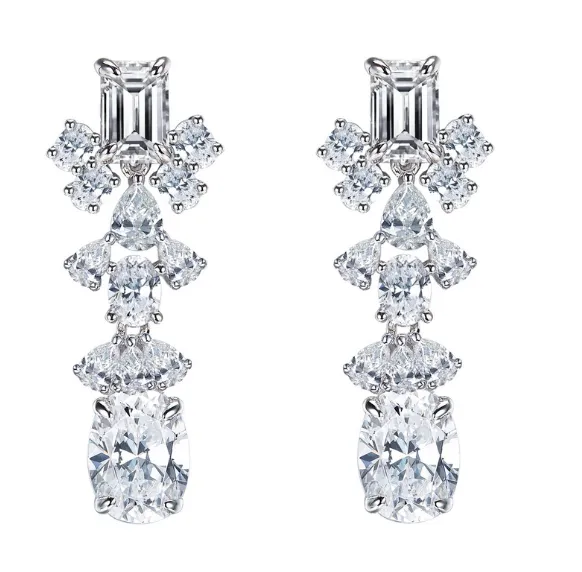 Simulated Diamond Statement Earrings E0369CLP