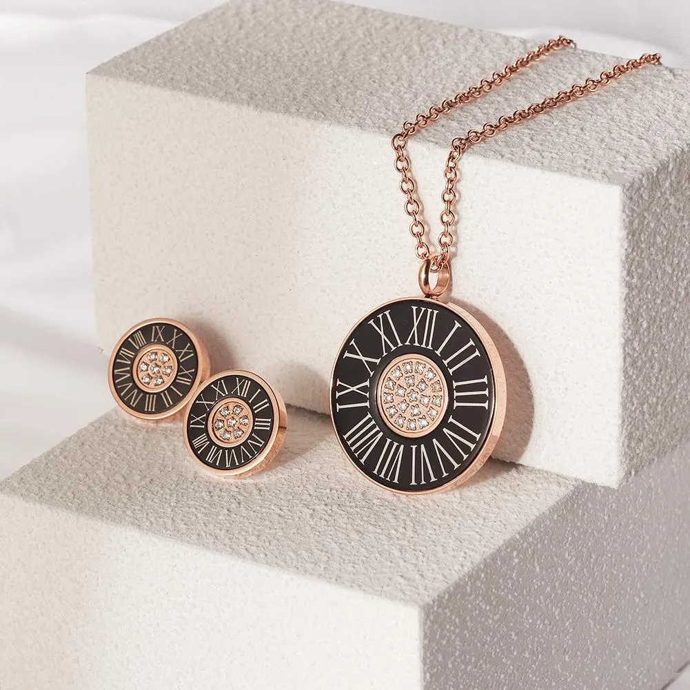 Timeless Elegance- Roman Numerals Shell Pendant Necklace