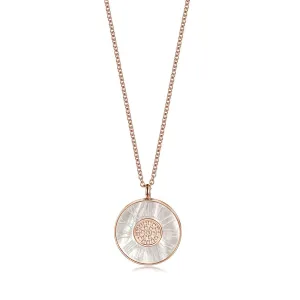 Timeless Elegance- Roman Numerals Shell Pendant Necklace