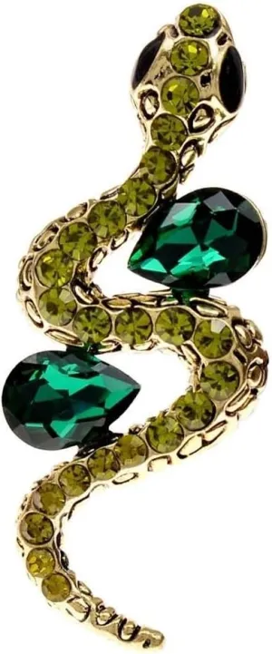 Two StyleThe Bronzed King Cobra Snake Brooches Women Men Rhinestone Enamel Snake Animal Party Casual Brooch Pins Gifts