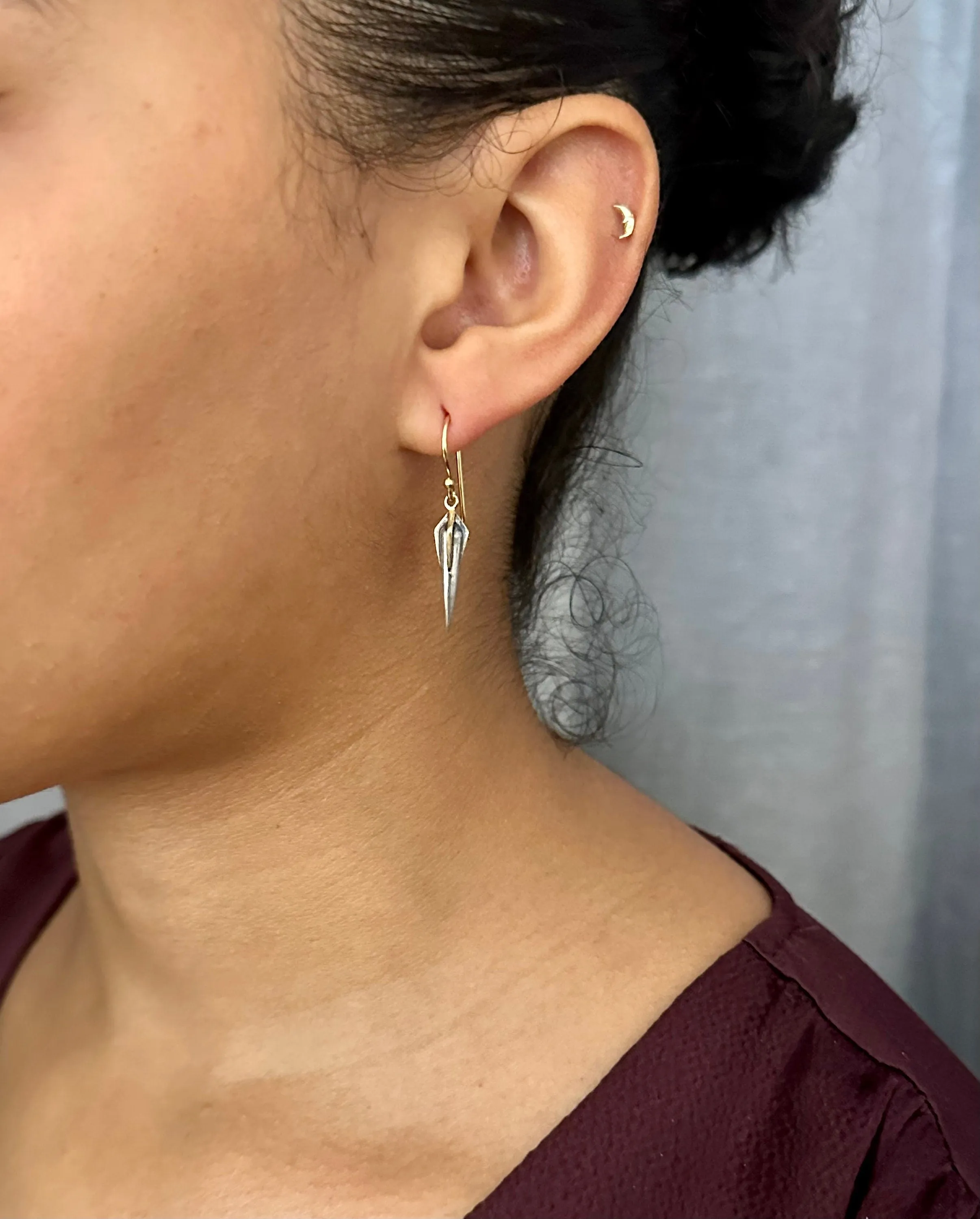 Two Tone Spike Earrings