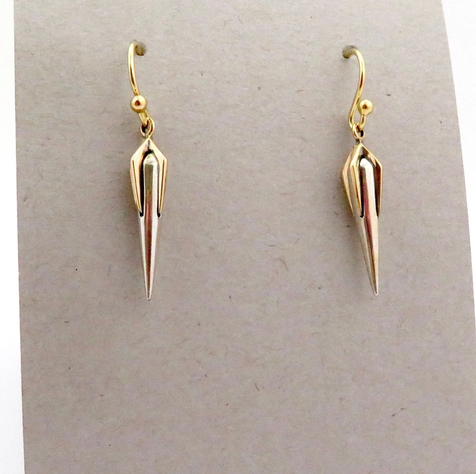 Two Tone Spike Earrings