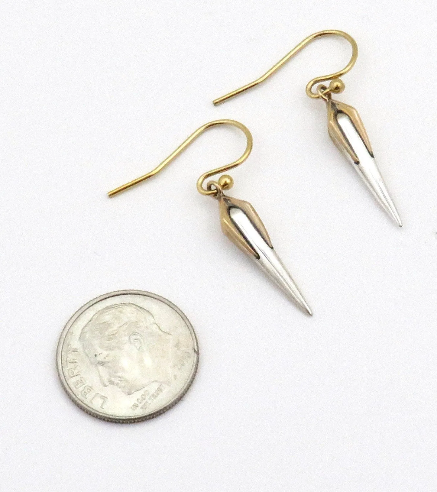 Two Tone Spike Earrings