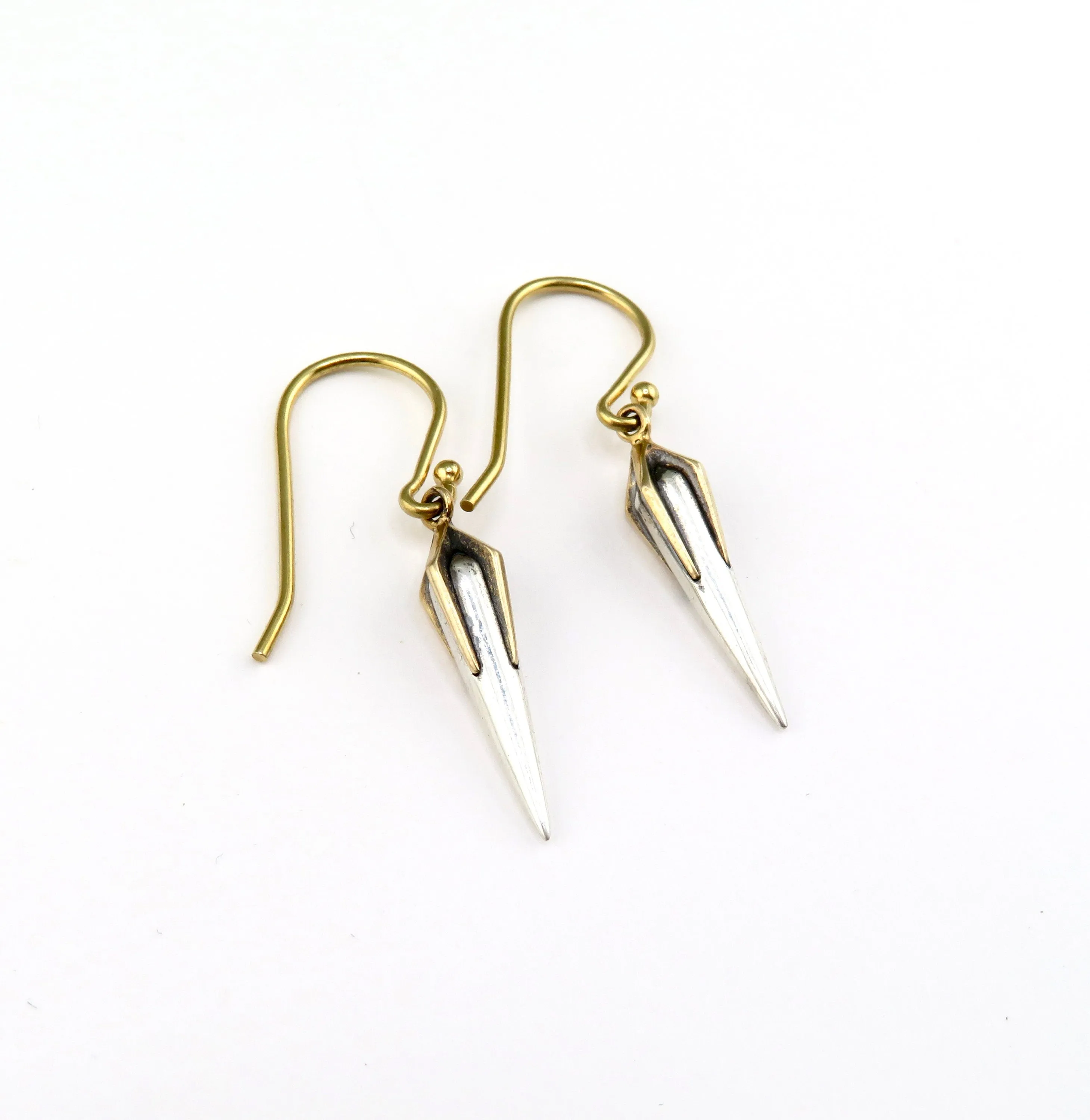 Two Tone Spike Earrings