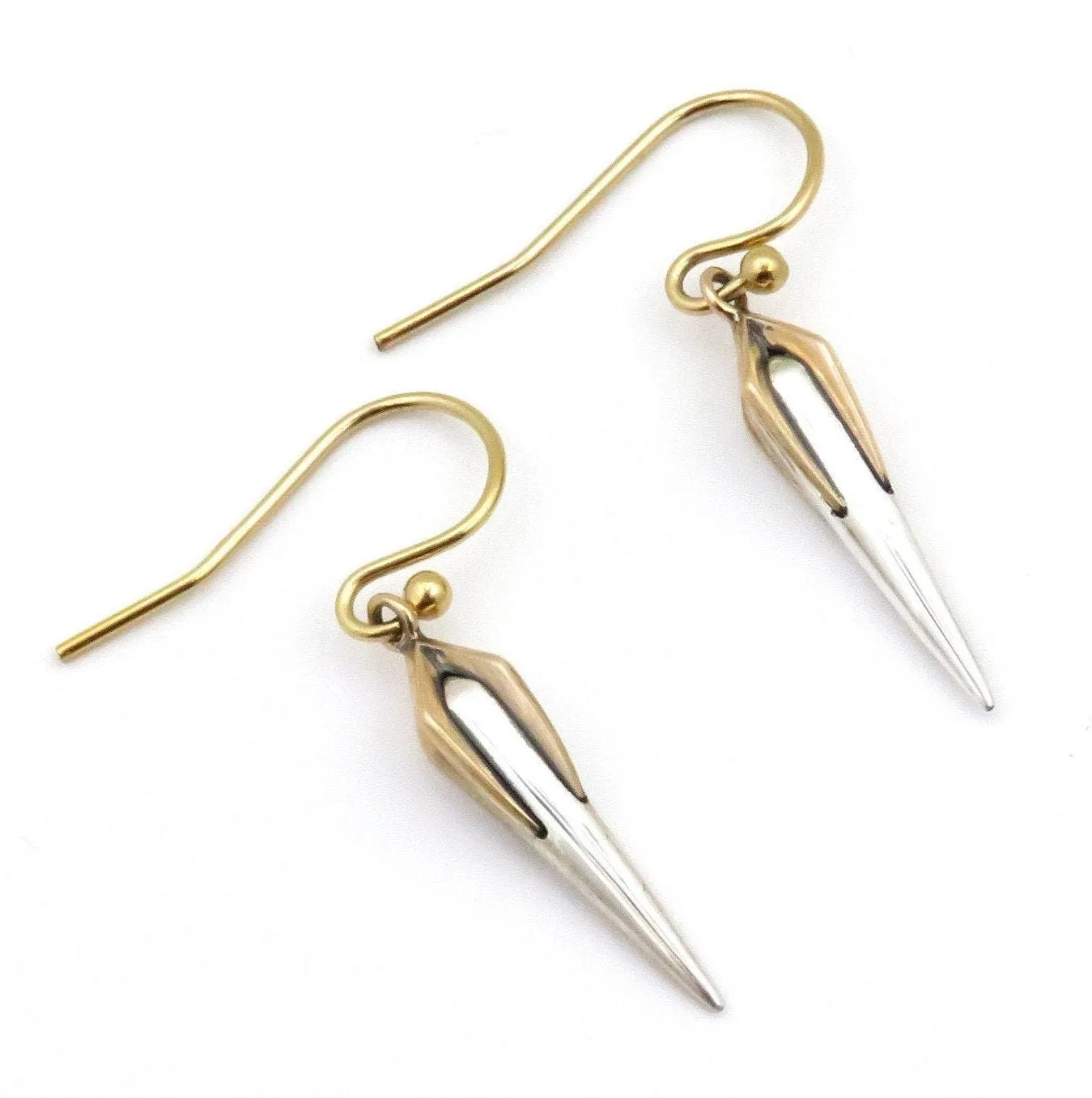 Two Tone Spike Earrings