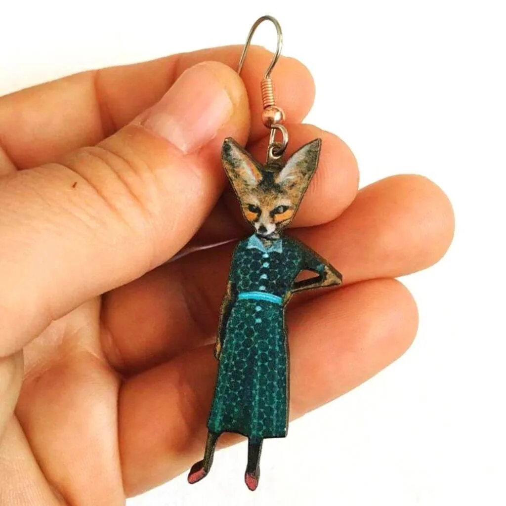 Unleash Your Inner Fox Lady with Eco-Friendly Earrings: Handmade in the USA