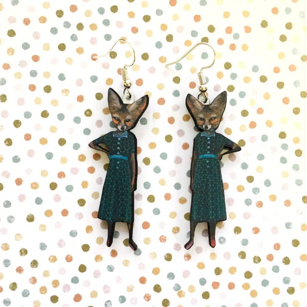 Unleash Your Inner Fox Lady with Eco-Friendly Earrings: Handmade in the USA