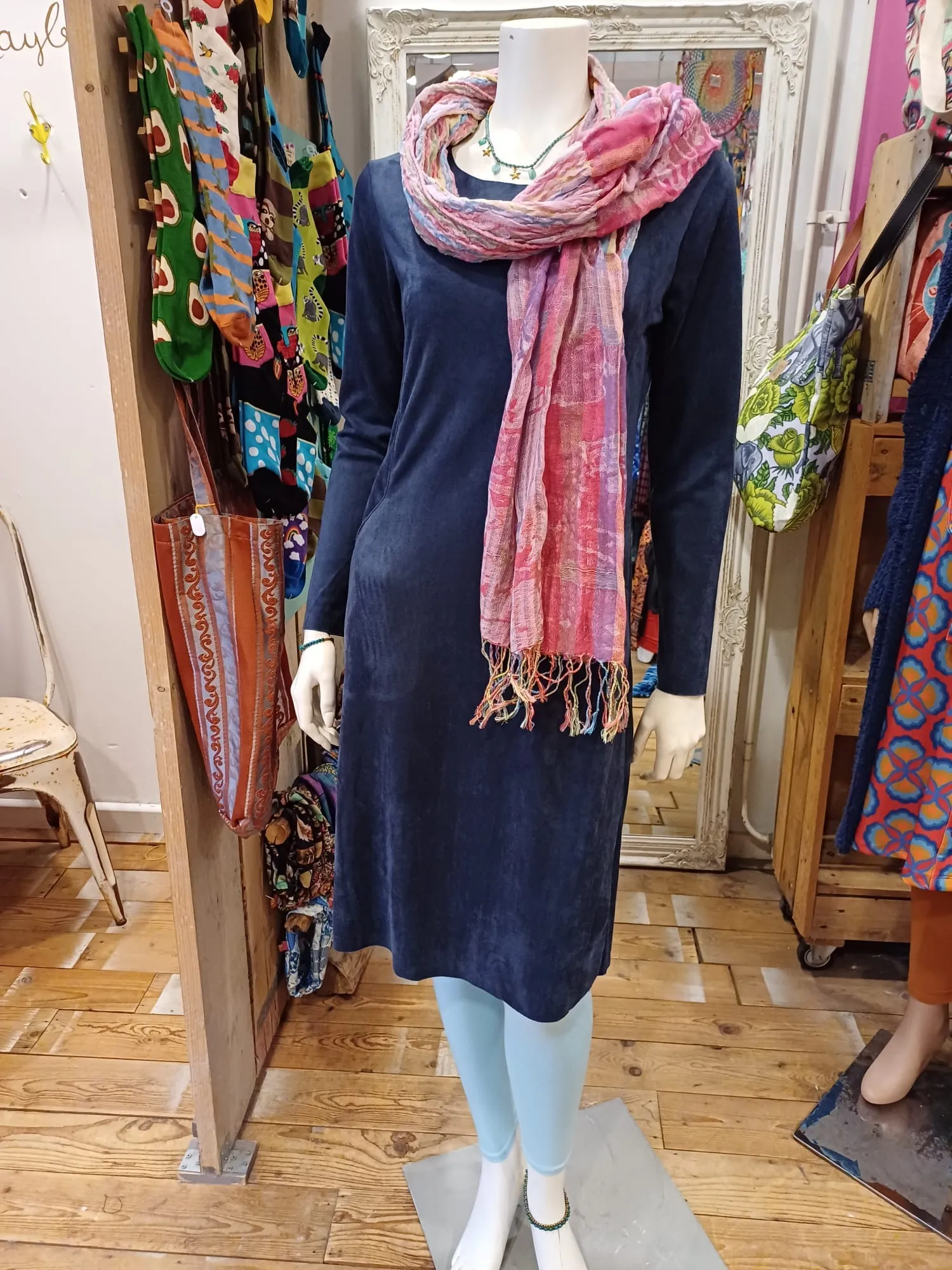 Velvet Sporty Dress - donker grijs
