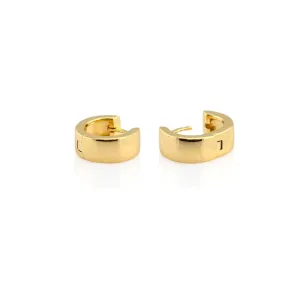Wide Hinged Huggie Hoop Earrings